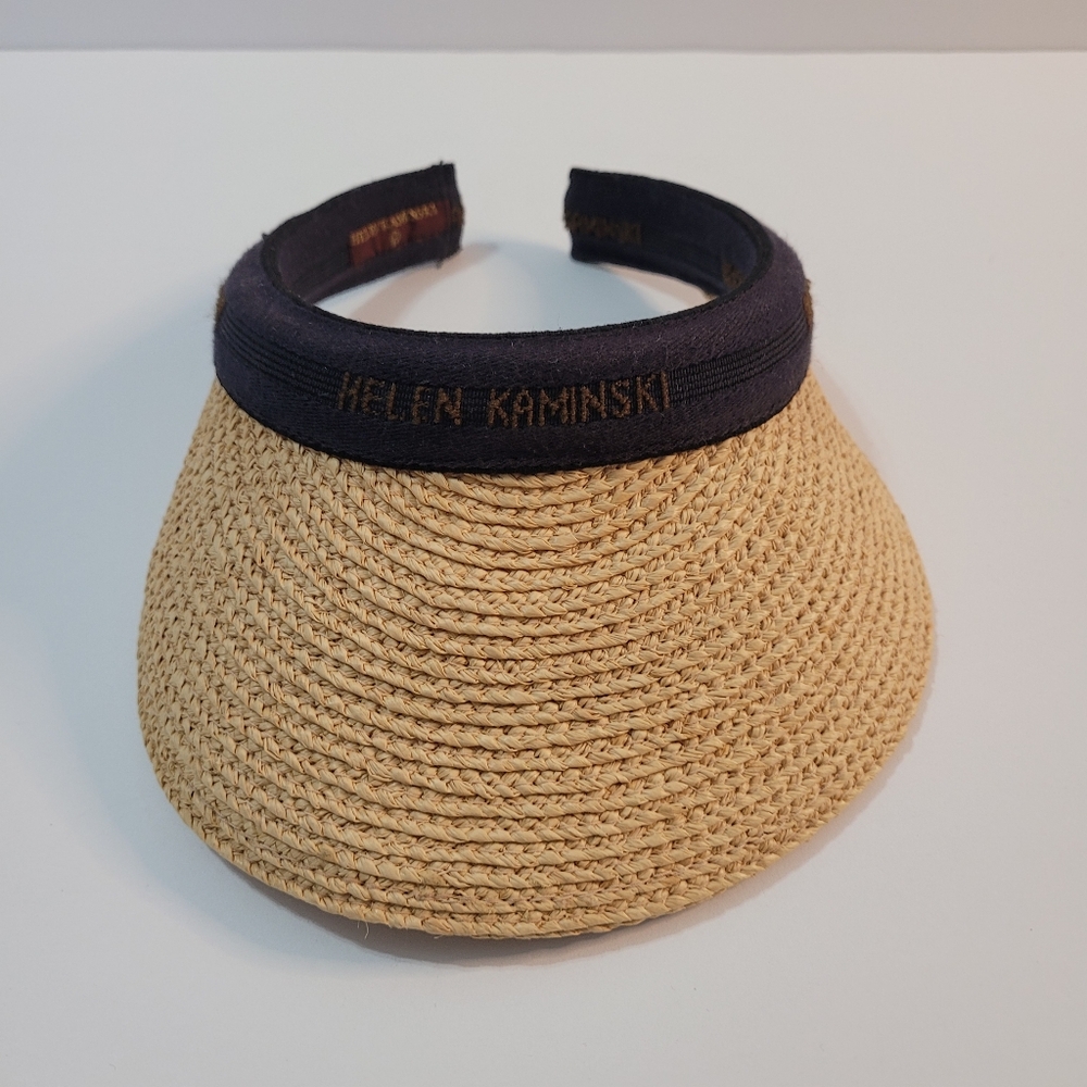 HELEN KAMINSKI Visor Hat 100% Raffia Braid